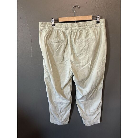 Gap Easy Pant Womens Light Green Cropped Pants Size XL w/ Drawstring - Picture 2 of 3